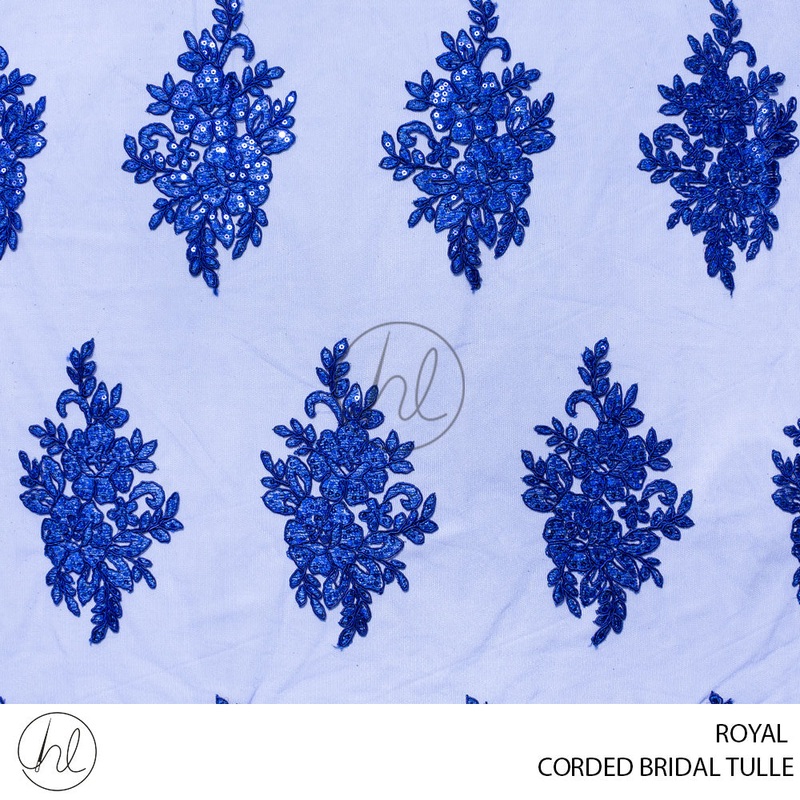 Corded Bridal Tulle 53 Royal 140cm Per M