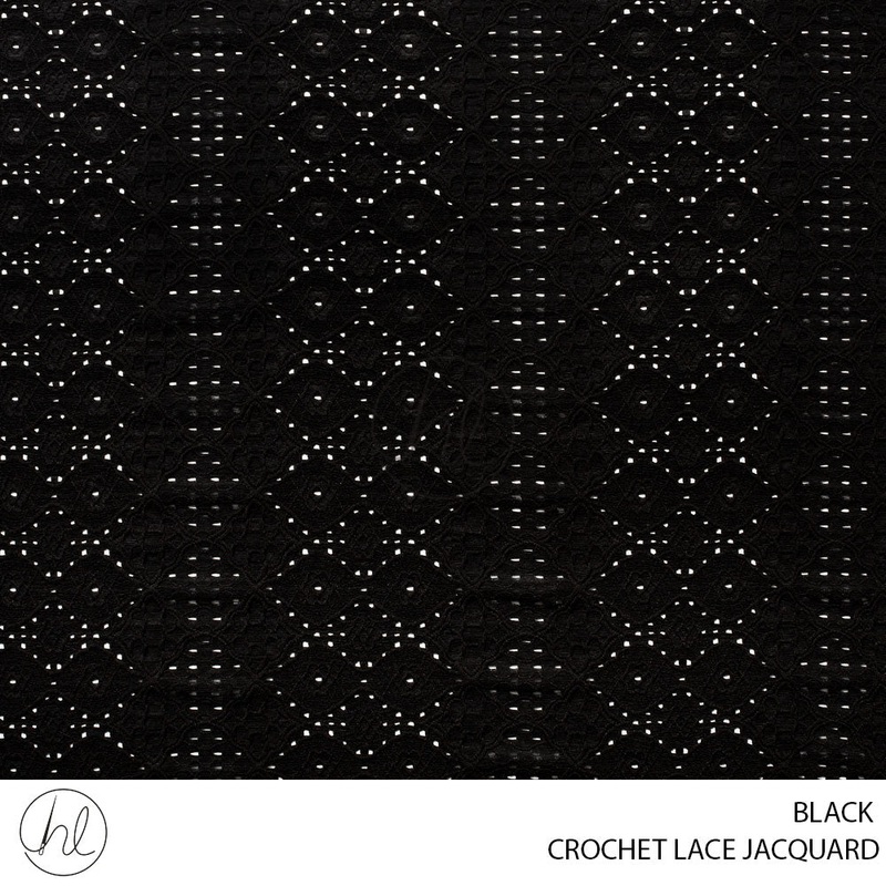 Crochet Lace Jacquard 56 Black 140cm Per M