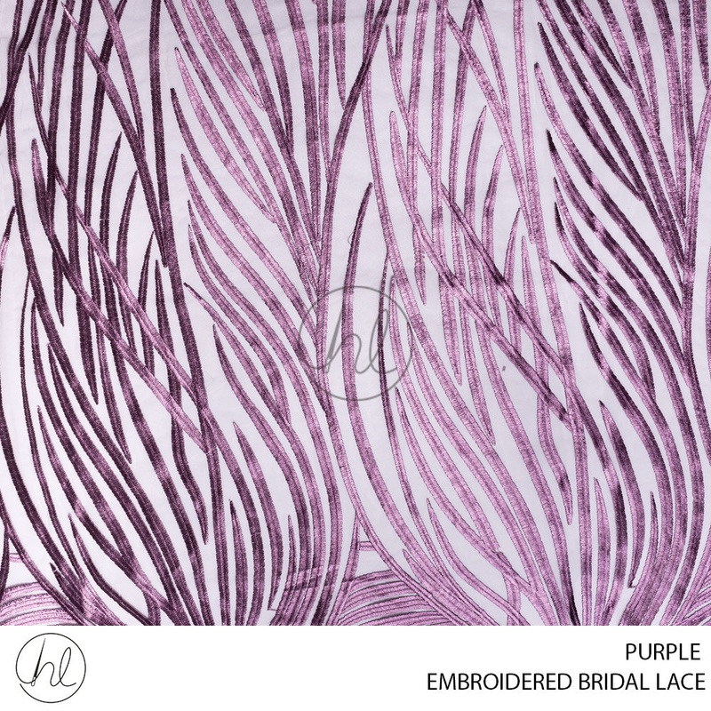 Embroidered Bridal Lace 56 Purple 140cm Per M