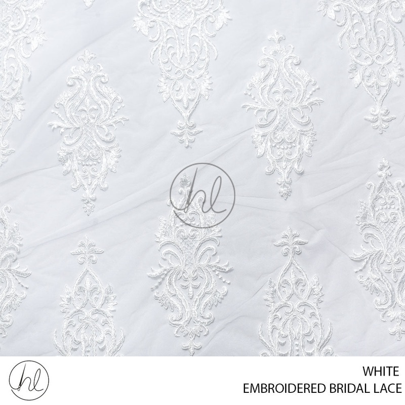 Embroidered Bridal Lace 56 White 140cm Per M