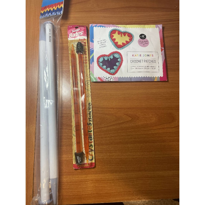 NEW Crochet & Knitting Needles Lot + Crochet Patches Kit (7)