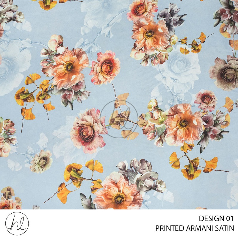 Printed Armani Satin 51 Baby Blue Design 01 150cm Per M