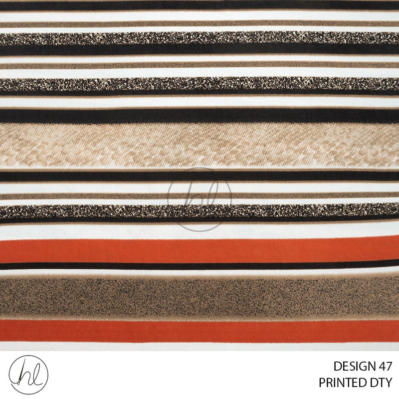 Printed DTY 51 Rust Design 47 150cm Per M
