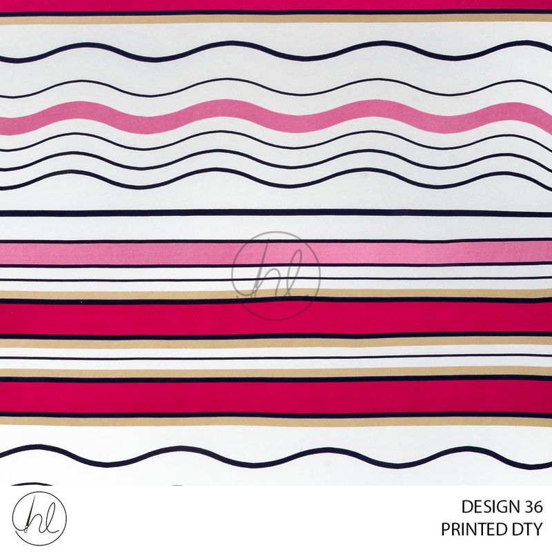 Printed DTY 51 White Design 36 150cm Per M