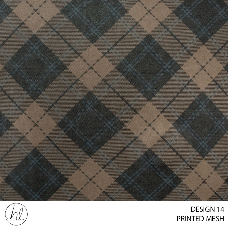 Printed Mesh 51 Brown Design 14 150cm Per M