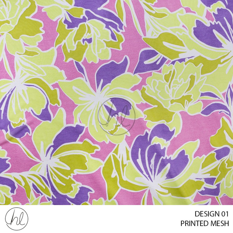 Printed Mesh 51 Lilac Design 01 150cm Per M