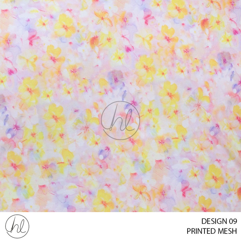 Printed Mesh 51 Orange Design 09 150cm Per M