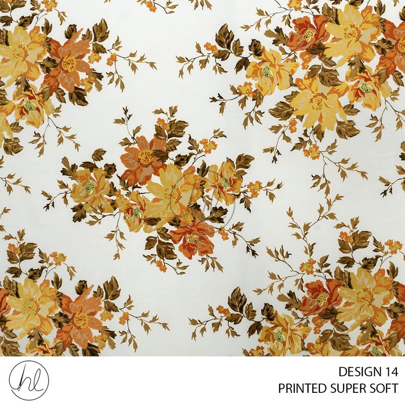 Printed Super Soft 51 Off White Design 14 150cm Per M