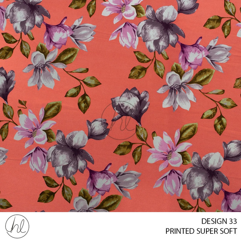 Printed Super Soft 51 Sunset Design 33 150cm Per M