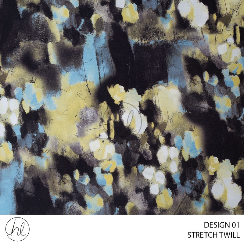 Stretch Twill 53 Yellow Design 01 150cm Per M