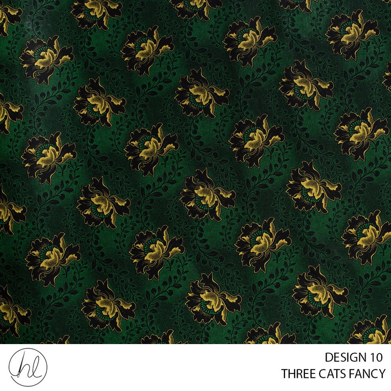 Three Cats Fancy 419 Green 90cm Per M