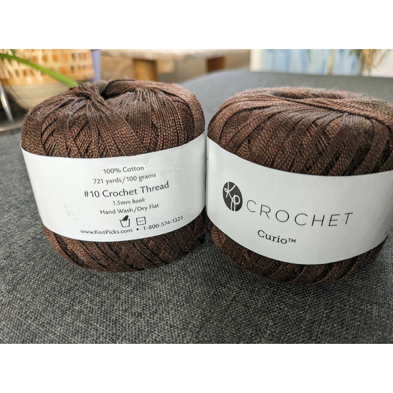 Knit Picks Crochet Curio, Chocolate - 200g/7oz - 1319m/1442yd
