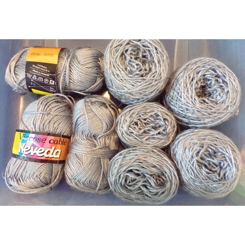 Neveda 'Viscose Cable' Gray 100% Viscose Vintage Lot of 3 Full Skeins Plus Extra