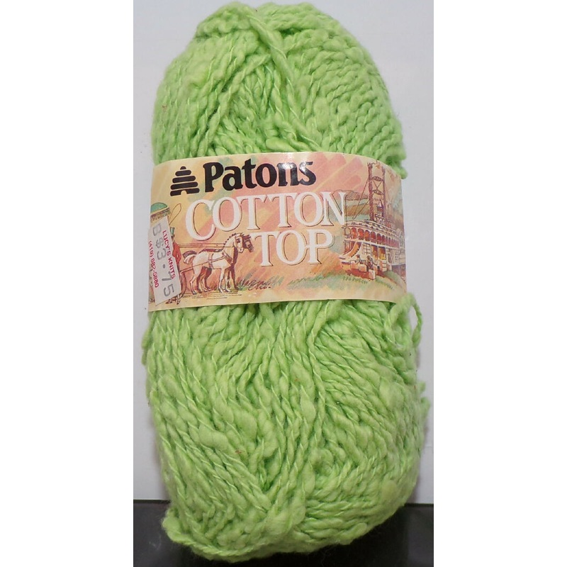Patons 'Cotton Top' Lime Green; Cotton; Lot of 2 Skeins