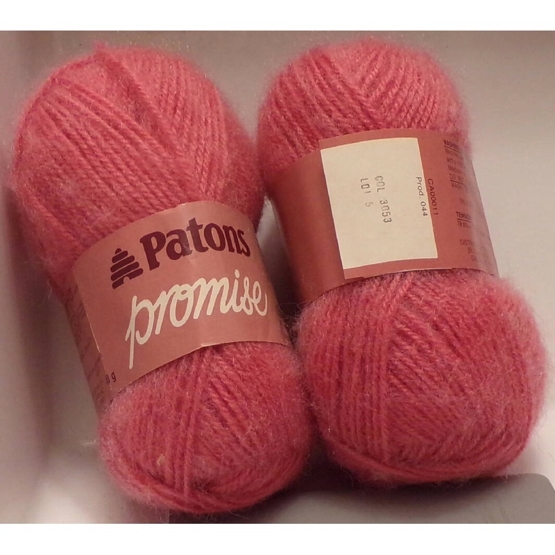 Patons Promise; Rose; Acrylic, Nylon; Vintage; Lot of 2