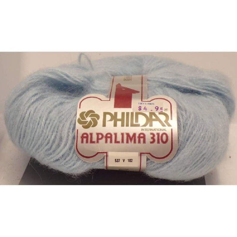 Phildar 'Alpalima 310', Lt. Blue; Alpaca, Acrylic; Vintage; Lot of 2