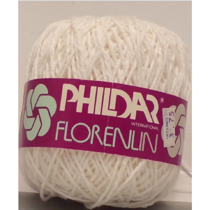 Phildar 'Florenlin 306', White; Acrylic, Cotton, Flax, Polyester; Lot of 4 Balls