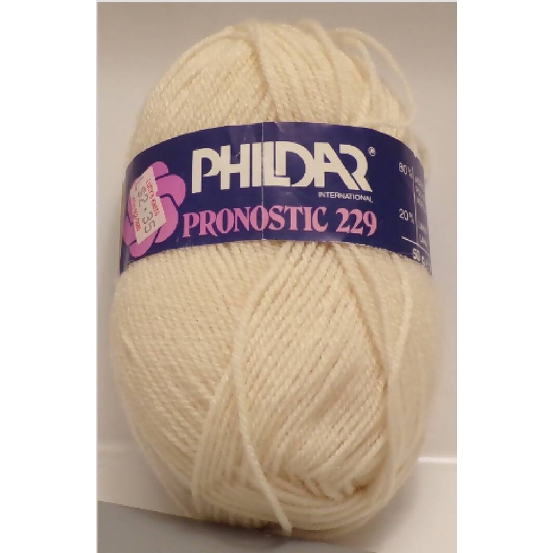 Phildar 'Pronostic 229'; Off White; Acrylic, Wool; Vintage, Lot of 5