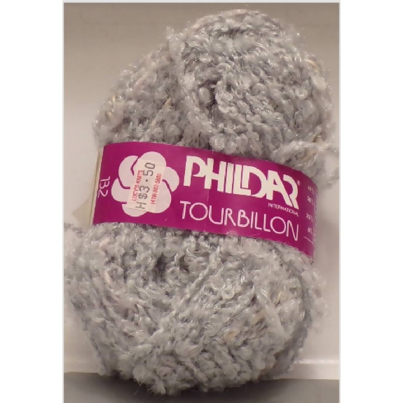Phildar 'Tourbillon'; Lt. Blue; Wool; Lot of 1 skein plus reclaimed cakes