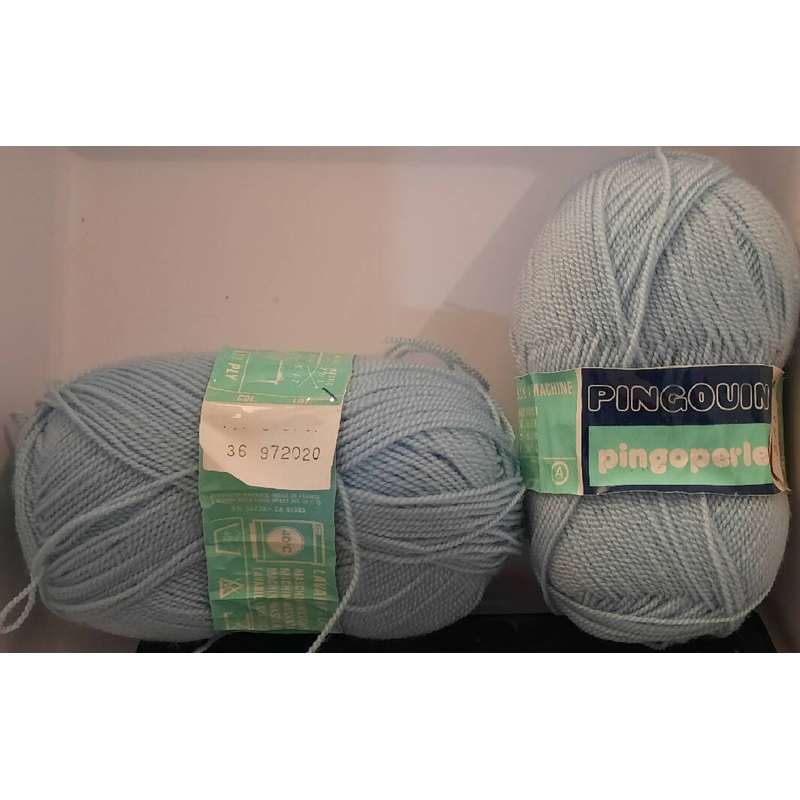Pingouin 'Pingoperle' Lt Blue; 3ply; Lot of 3; Vintage
