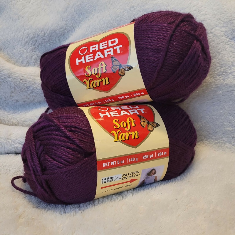 Red Heart Soft Yarn - Grape - 2pck
