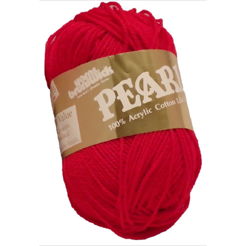 Yarns Brunswick 'Pearl'; Red, 100% Acrylic "Cotton Like", Lot of 5 skeins