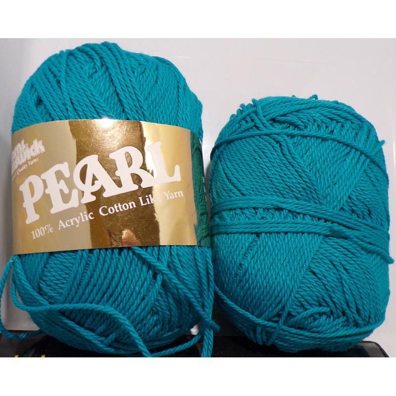 Yarns Brunswick 'Pearl'; Turquoise, 100% Acrylic; 1 Skein & 1 Partial