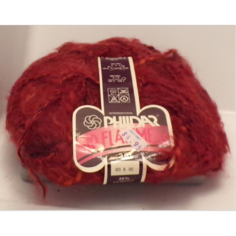 Phildar 'Kid Flamme 391; Burgundy; Mohair; Lot of 4 Full Skeins; Vintage