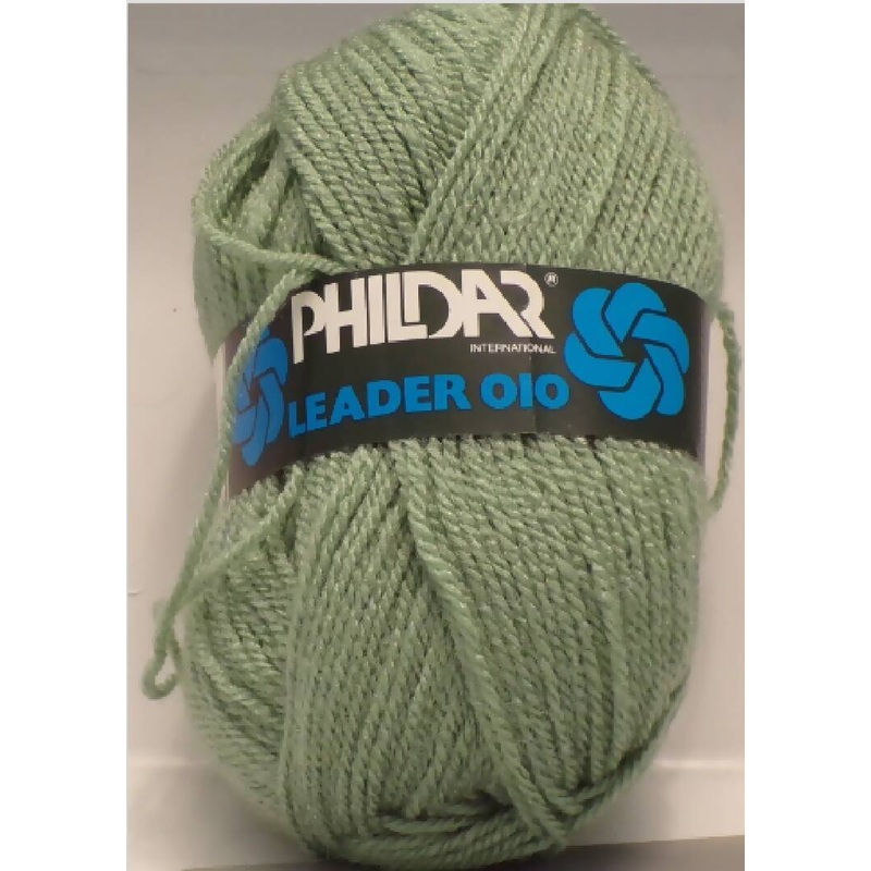 Phildar 'Leader 010'; Sage Green; Acrylic; Vintage, Lot of 4+ 4.8 oz reclaimed.