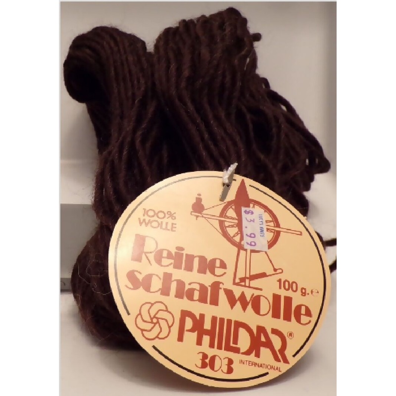 Phildar 'Reine Schafwolle 303'; Brown; Wool; 6 Full Hanks