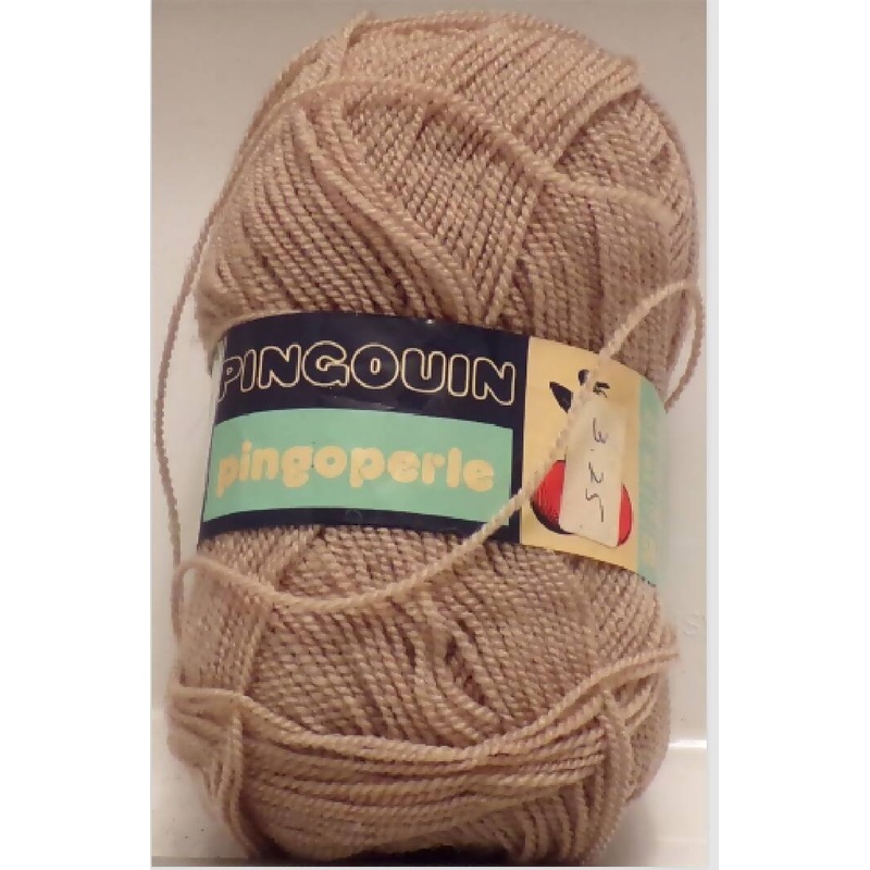 Pingouin 'Pingoperle' Beige; 3ply; Lot of 3; Made in France; Vintage