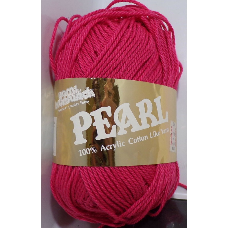 Yarns Brunswick 'Pearl'; Fuschia, 100% Acrylic "Cotton Like" Lot of 2 skeins