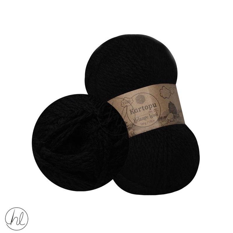 KARTOPU MELANGE WOOL 100G BLACK 940