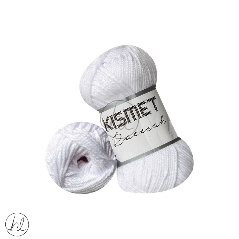 RAEESAH 100% PURE COTTON WHITE 1 50G