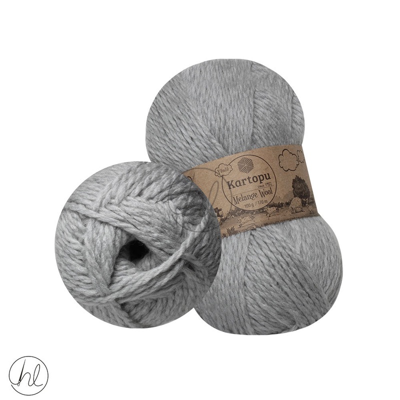 KARTOPU MELANGE WOOL 100G GREY 1000