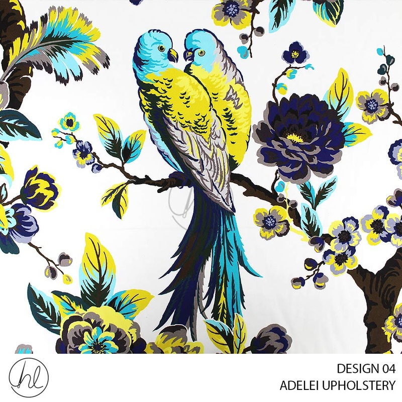 ADELEI UPHOLSTERY DESIGN 04 140CM PER M GOLD/BLUE