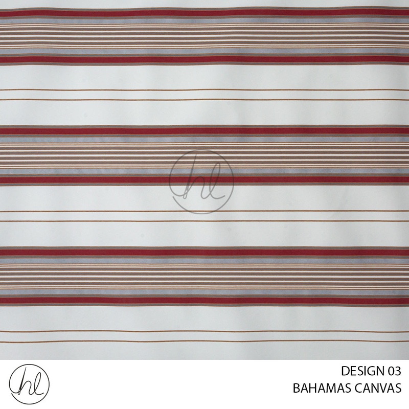 BAHAMAS CANVAS 275 DESIGN 03 RED/BEIGE 150CM WIDE PER M