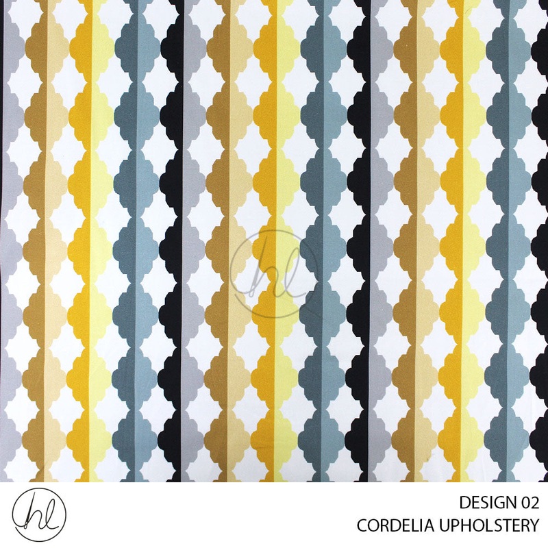 CORDELIA UPHOLSTERY DESIGN 02 140CM PER M GOLD/GREY