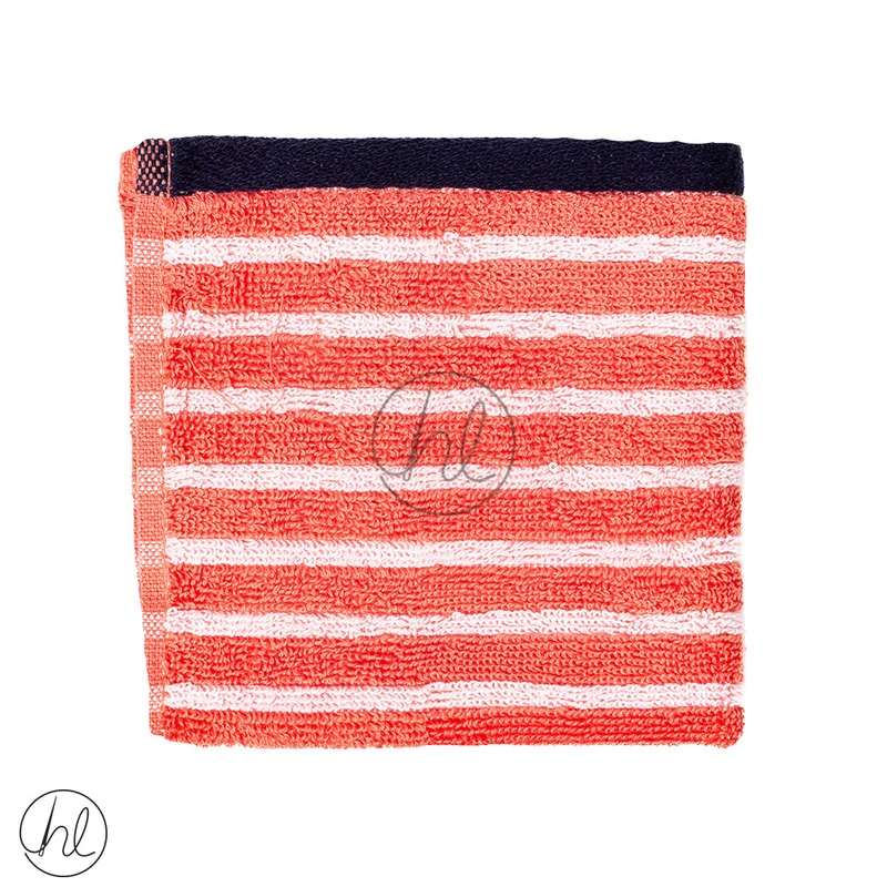 Nortex Imperial Stripe Face Cloth Salmon 30x30cm