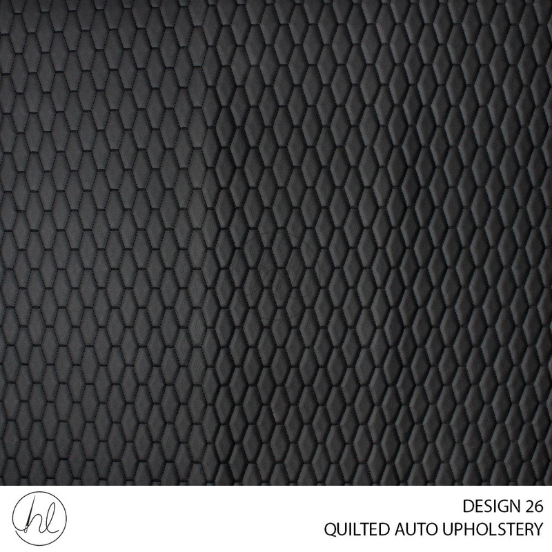 QUILTED AUTO UPHOLSTERY DESIGN 26 BLACK 140CM PER M