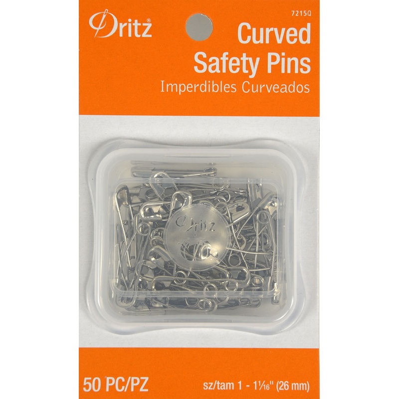 Curved Safety Pins - 50pc