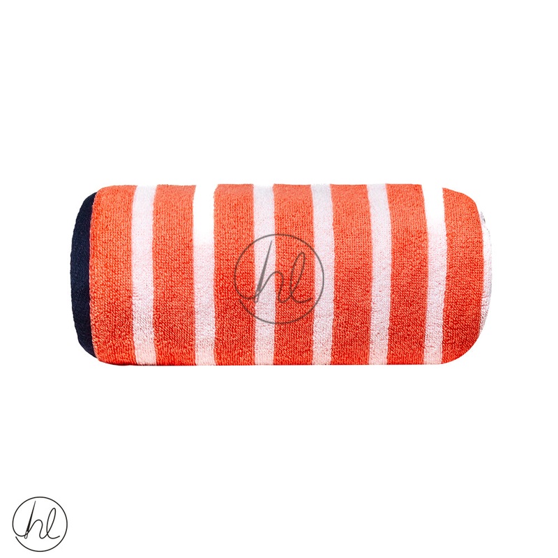 Nortex Imperial Stripe Bath Sheet Salmon 90x150cm