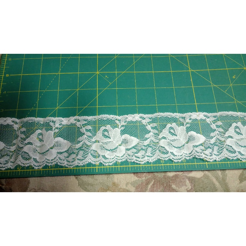 2 1/2" white lace, 7 ft length
