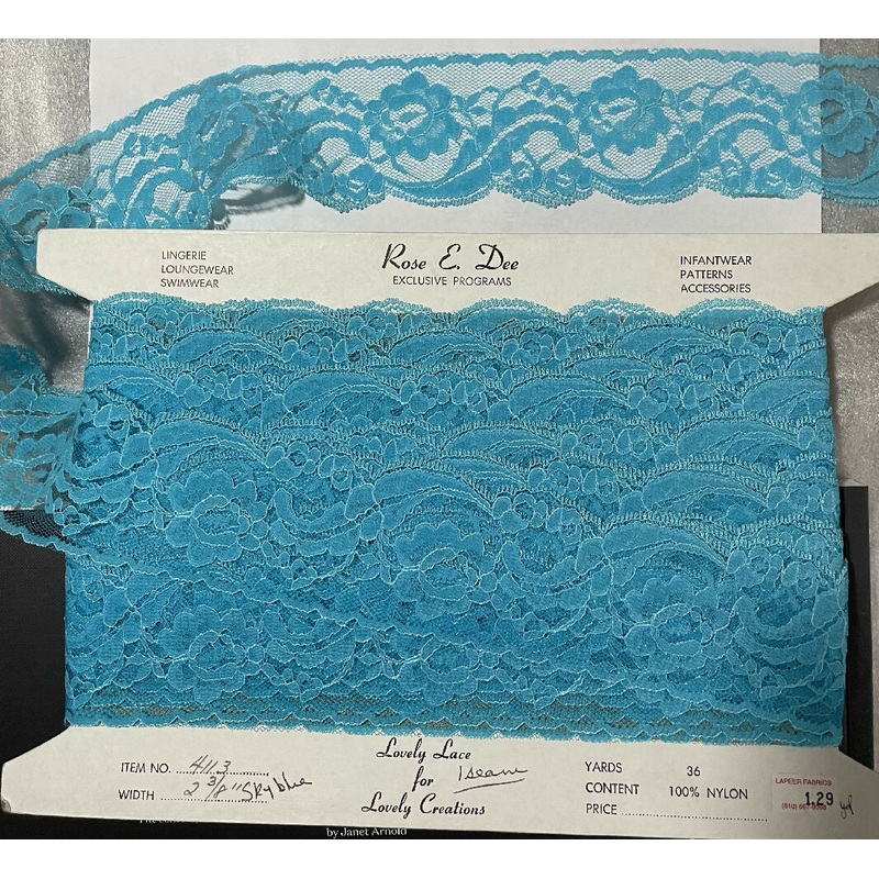 2 1/4" Bright Sky Blue Flat Lace