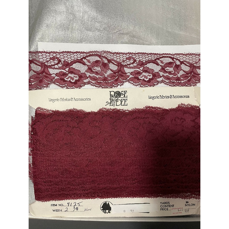 2 3/8" Wine-Red Flat Lace Galloon