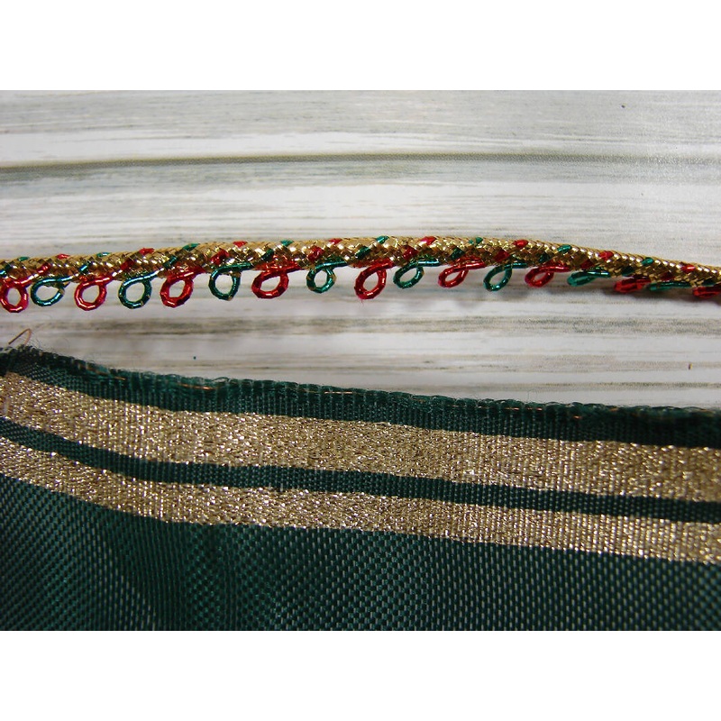 2 Pc Ribbon Trim Set - Greens, Golds, Reds