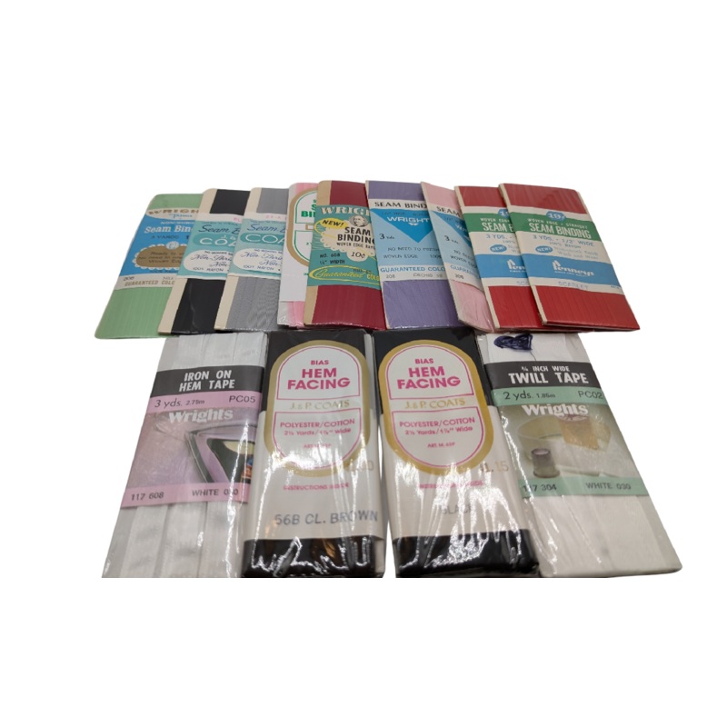 Assorted NIP Vintage Straight Seam Binding & Hem Facing Lot of 13