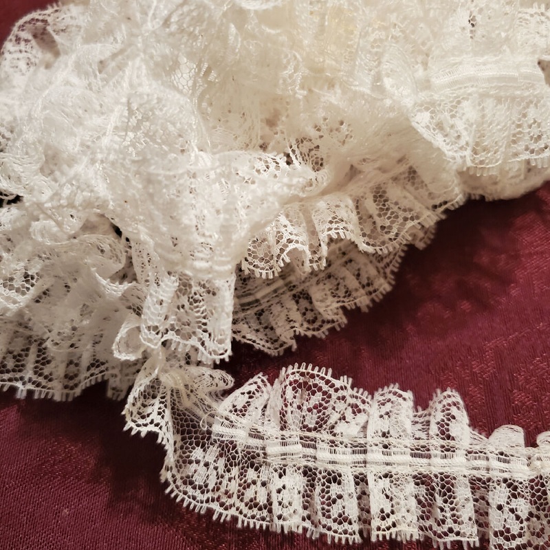 Double Ruffled white lace 1.5 wide