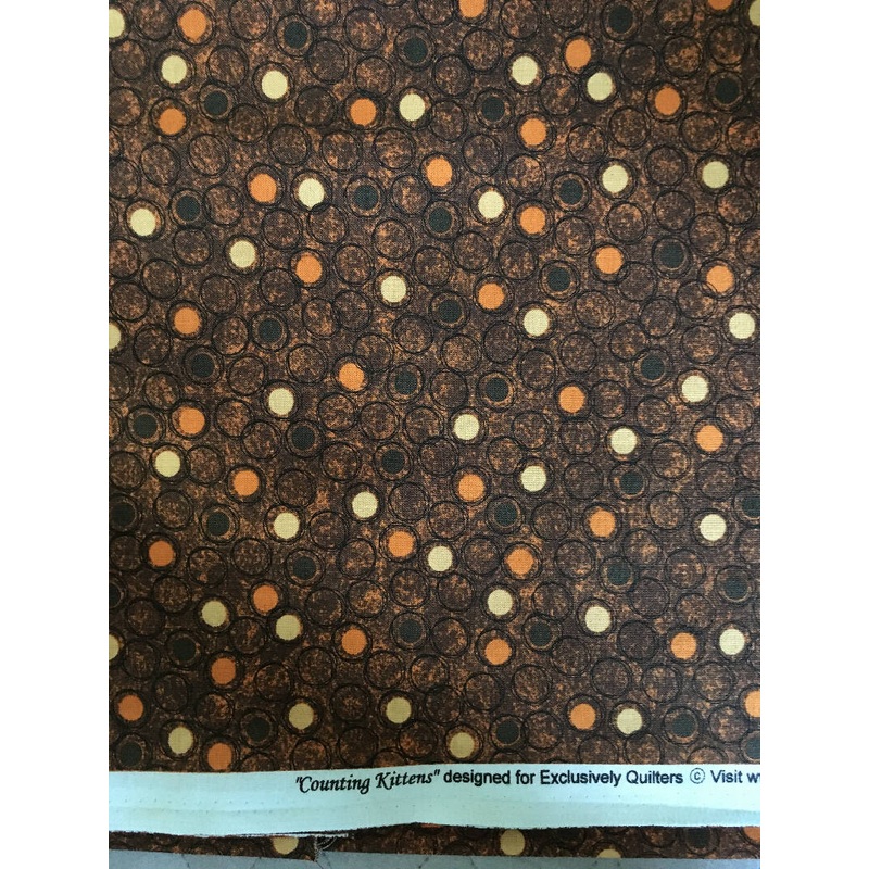 FABRIC Counting Kittens Dark Brown 1.60 Yard