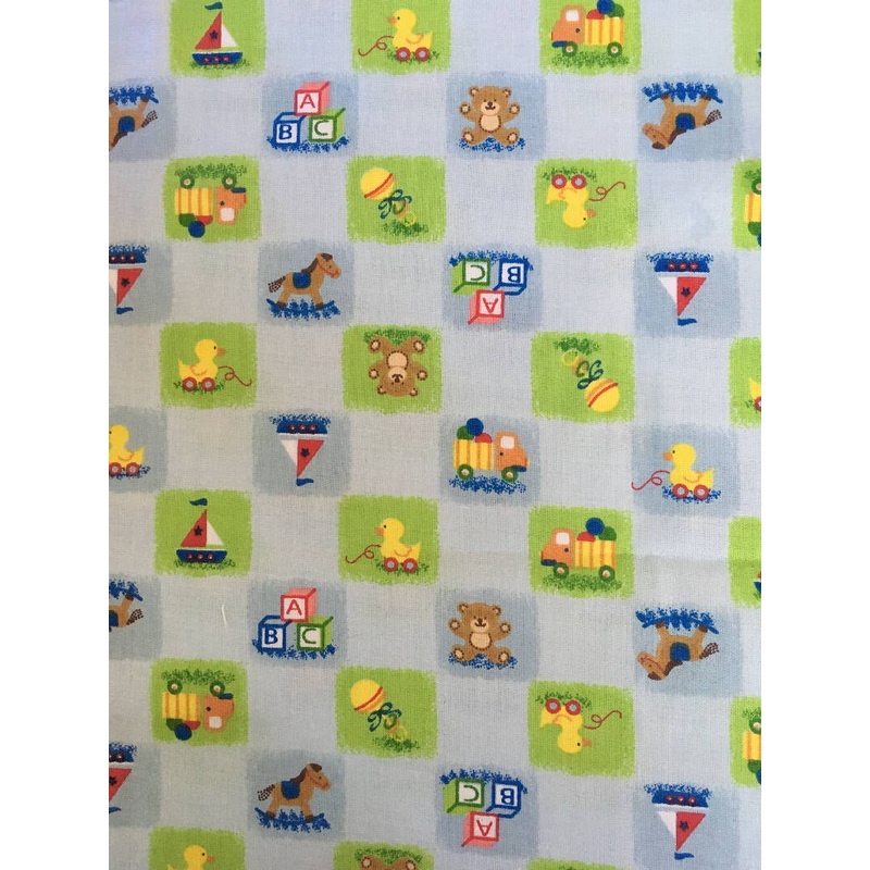 FABRIC Toy Blocks on Baby Blue
